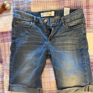 H&M Light Blue Denim Shorts with Copper Button